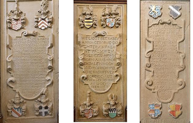 Grabsteine in der Kirche von Köerich